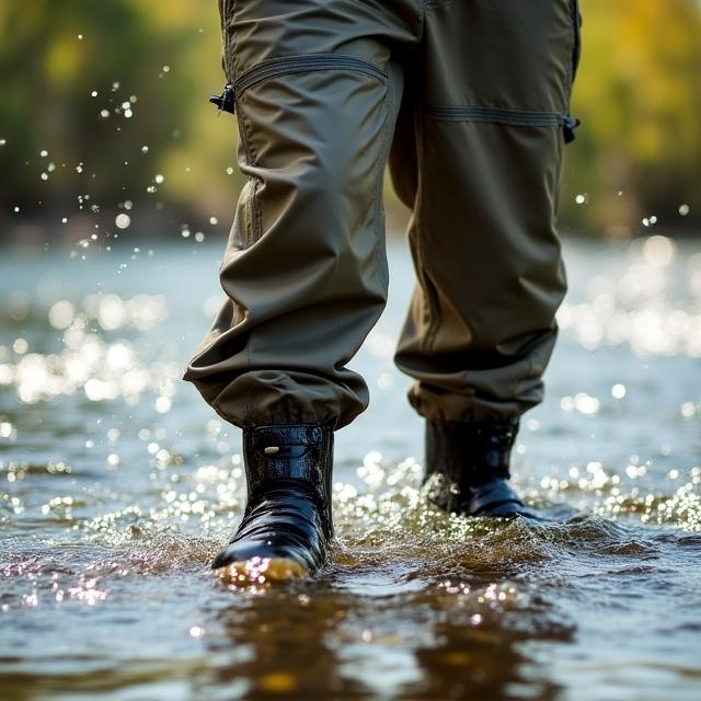 Member using high-quality rental fly fishing gear in a stream