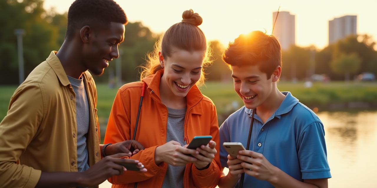 Diverse group of happy anglers sharing a fishing moment in Queens